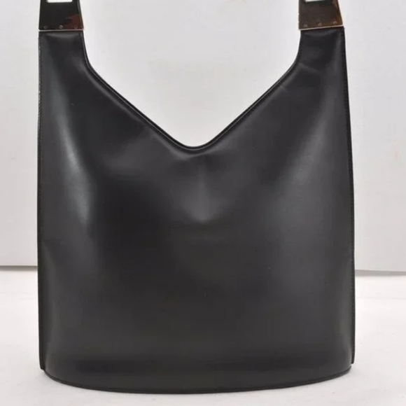 Gucci Matte Black Leather Hobo Bag By Tom Ford Authentic Vintage - Picture 4 of 12